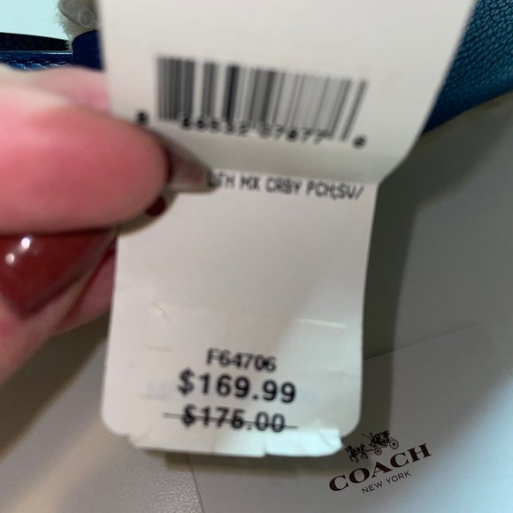 NWT Blue Leather Coach Crossbody Purse - Picture 2 of 6